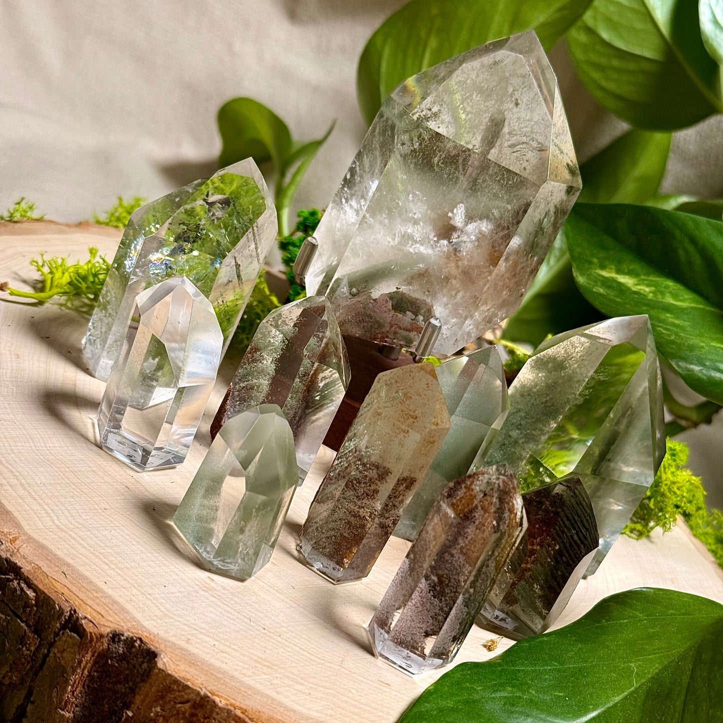 Green Chlorite Phantom Quartz Garden Towers