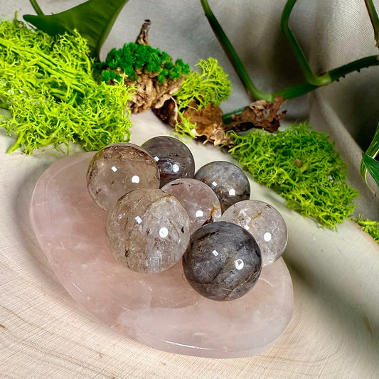 Garden Quartz mixed with Golden Healer Mini Sphere